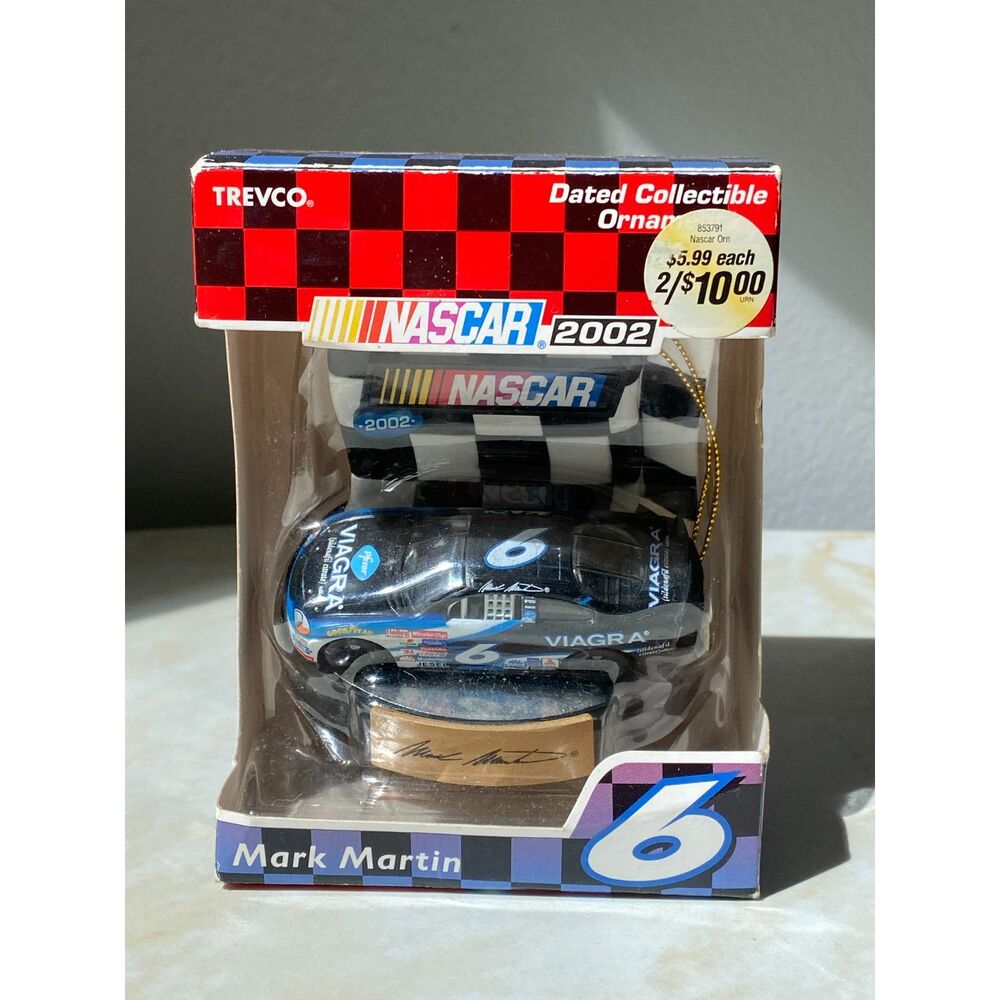 Trevco NASCAR Mark Martin 2002 Dated Collectible Christmas Hanging Car Ornament